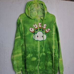 Guess x J. Balvin Friends With You Arcoiris Tie Dye Hoodie Mens Size S Green